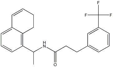 N-(1-(7,8-dihydronaphthalen-1-yl)ethyl)-3-(3-(trifluoromethyl)phenyl)propanamide 구조식 이미지