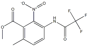 6-Methyl-2-nitro-3-(2,2,2-trifluoro-acetylamino)-benzoic acid methyl ester 구조식 이미지