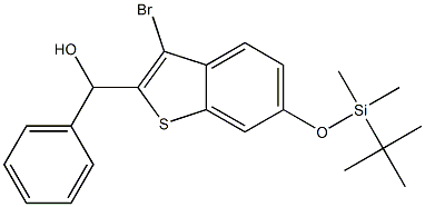(3-bromo-6-(tert-butyldimethylsilyloxy)benzo[b]thiophen-2-yl)(phenyl)methanol Structure