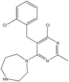 1-(6-chloro-5-(2-chlorobenzyl)-2-methylpyrimidin-4-yl)-1,4-diazepane 구조식 이미지