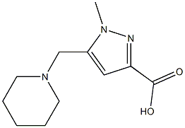 1-methyl-5-(piperidin-1-ylmethyl)-1H-pyrazole-3-carboxylic acid 구조식 이미지