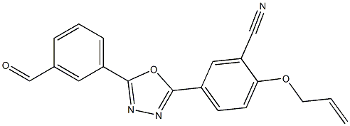 2-(allyloxy)-5-(5-(3-formylphenyl)-1,3,4-oxadiazol-2-yl)benzonitrile 구조식 이미지