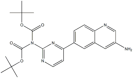 6-(2-bis(tert-butoxycarbonyl)aminopyrimidin-4-yl)quinolin-3-amine 구조식 이미지