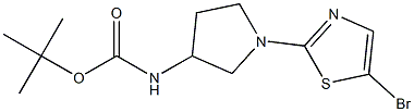 tert-butyl 1-(5-bromothiazol-2-yl)pyrrolidin-3-ylcarbamate Structure