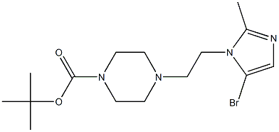 tert-butyl 4-(2-(5-bromo-2-methyl-1H-imidazol-1-yl)ethyl)piperazine-1-carboxylate Structure