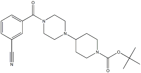tert-butyl 4-(4-(3-cyanobenzoyl)piperazin-1-yl)piperidine-1-carboxylate Structure
