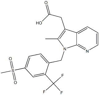 2-(2-methyl-1-(4-(methylsulfonyl)-2-(trifluoromethyl)benzyl)-1H-pyrrolo[2,3-b]pyridin-3-yl)acetic acid 구조식 이미지