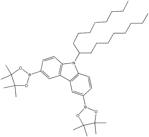 9-(heptadecan-9-yl)-3,6-bis(4,4,5,5-tetramethyl-1,3,2-dioxaborolan-2-yl)-9H-carbazole Structure