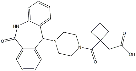 {1-[4-(6-Oxo-6,11-dihydro-5H-dibenzo[b,e]azepin-11-yl)-piperazine-1-carbonyl]-cyclobutyl}-acetic acid Structure