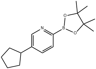 5-cyclopentyl-2-(4,4,5,5-tetramethyl-1,3,2-dioxaborolan-2-yl)pyridine 구조식 이미지