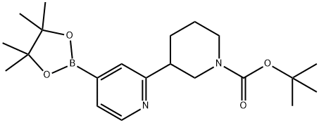 tert-butyl 3-(4-(4,4,5,5-tetramethyl-1,3,2-dioxaborolan-2-yl)pyridin-2-yl)piperidine-1-carboxylate Structure
