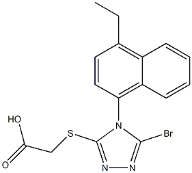 2-((5-bromo-4-(4-ethylnaphthalen-1-yl)-4H-1,2,4-triazol-3-yl)thio)acetic acid Structure