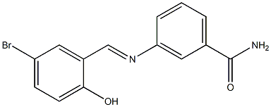 3-[(5-bromo-2-hydroxybenzylidene)amino]benzamide 구조식 이미지