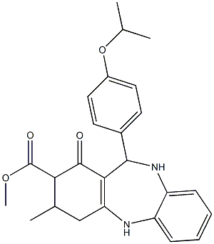 methyl 11-(4-isopropoxyphenyl)-3-methyl-1-oxo-2,3,4,5,10,11-hexahydro-1H-dibenzo[b,e][1,4]diazepine-2-carboxylate 구조식 이미지