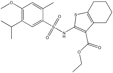 ethyl 2-(5-isopropyl-4-methoxy-2-methylphenylsulfonamido)-4,5,6,7-tetrahydrobenzo[b]thiophene-3-carboxylate Structure