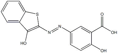 (E)-2-hydroxy-5-((3-hydroxybenzo[b]thiophen-2-yl)diazenyl)benzoic acid 구조식 이미지