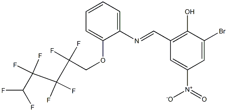 (E)-2-bromo-4-nitro-6-(((2-((2,2,3,3,4,4,5,5-octafluoropentyl)oxy)phenyl)imino)methyl)phenol Structure