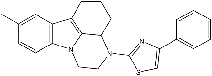2-(8-methyl-3a,4,5,6-tetrahydro-1H-pyrazino[3,2,1-jk]carbazol-3(2H)-yl)-4-phenylthiazole Structure