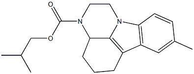 isobutyl 8-methyl-3a,4,5,6-tetrahydro-1H-pyrazino[3,2,1-jk]carbazole-3(2H)-carboxylate Structure