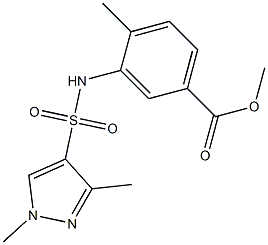 methyl 3-(1,3-dimethyl-1H-pyrazole-4-sulfonamido)-4-methylbenzoate Structure