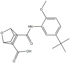 3-((5-(tert-butyl)-2-methoxyphenyl)carbamoyl)-7-oxabicyclo[2.2.1]hept-5-ene-2-carboxylic acid 구조식 이미지