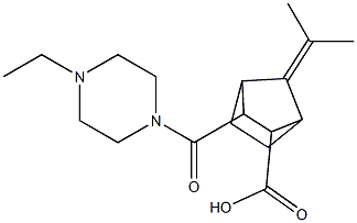 3-(4-ethylpiperazine-1-carbonyl)-7-(propan-2-ylidene)bicyclo[2.2.1]heptane-2-carboxylic acid Structure