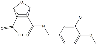 3-((3,4-dimethoxybenzyl)carbamoyl)-7-oxabicyclo[2.2.1]hept-5-ene-2-carboxylic acid Structure