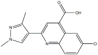 6-chloro-2-(1,3-dimethyl-1H-pyrazol-4-yl)quinoline-4-carboxylic acid 구조식 이미지