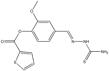 (E)-4-((2-carbamothioylhydrazono)methyl)-2-methoxyphenyl thiophene-2-carboxylate 구조식 이미지