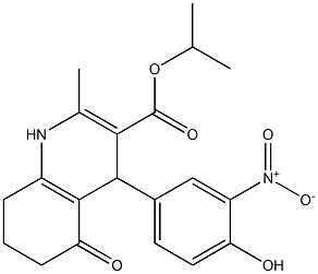 isopropyl 4-(4-hydroxy-3-nitrophenyl)-2-methyl-5-oxo-1,4,5,6,7,8-hexahydroquinoline-3-carboxylate Structure