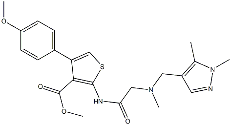 methyl 2-(2-(((1,5-dimethyl-1H-pyrazol-4-yl)methyl)(methyl)amino)acetamido)-4-(4-methoxyphenyl)thiophene-3-carboxylate Structure