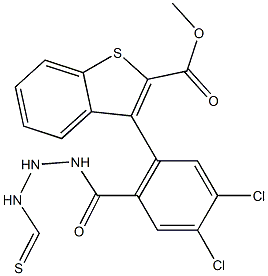 methyl 3-chloro-6-(2-(4-chlorobenzoyl)hydrazinecarbothioamido)benzo[b]thiophene-2-carboxylate Structure