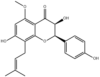 3,7,4'-Trihydroxy-5-methoxy-8-prenylflavanone, (2R,3S)- 구조식 이미지