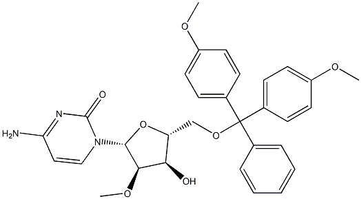 5'-O-(4,4'-Dimethoxytrityl)-2'-O-methyl-cytidine 구조식 이미지