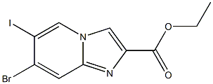 7-Bromo-6-iodo-imidazo[1,2-a]pyridine-2-carboxylic acid ethyl ester 구조식 이미지