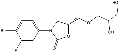 (5R)-3-(4-bromo-3-fluorophenyl)-5-((2,3-dihydroxypropoxy)methyl)oxazolidin-2-one Structure