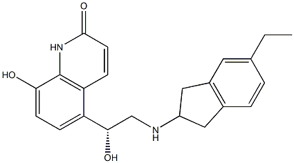 5-((1R)-2-((5-ethyl-2,3-dihydro-1H-inden-2-yl)amino)-1-hydroxyethyl)-8-hydroxyquinolin-2(1H)-one Structure