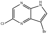 7-Bromo-2-chloro-5H-pyrrolo[2,3-b]pyrazine 구조식 이미지