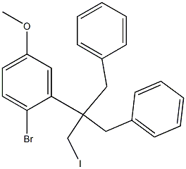 (2-(2-bromo-5-methoxyphenyl)-2-(iodomethyl)propane-1,3-diyl)dibenzene Structure
