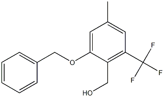 (2-(benzyloxy)-4-methyl-6-(trifluoromethyl)phenyl)methanol 구조식 이미지