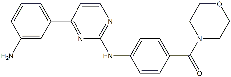 (4-(4-(3-aminophenyl)pyrimidin-2-ylamino)phenyl)(morpholino)methanone Structure