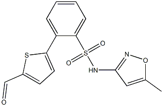 2-(5-formylthiophen-2-yl)-N-(5-methylisoxazol-3-yl)benzenesulfonamide 구조식 이미지