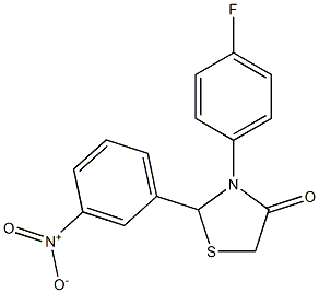 3-(4-fluorophenyl)-2-(3-nitrophenyl)thiazolidin-4-one 구조식 이미지