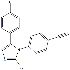 4-(3-(4-chlorophenyl)-5-mercapto-4H-1,2,4-triazol-4-yl)benzonitrile 구조식 이미지