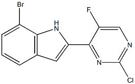 7-bromo-2-(2-chloro-5-fluoropyrimidin-4-yl)-1H-indole 구조식 이미지