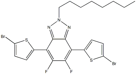 4,7-Bis-(5-bromo-thiophen-2-yl)-5,6-difluoro-2-octyl-2H-benzotriazole 구조식 이미지