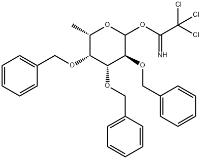 (3S,4R,5R,6S)-3,4,5-tris(benzyloxy)-6-methyltetrahydro-2H-pyran-2-yl 2,2,2-trichloroacetimidate 구조식 이미지