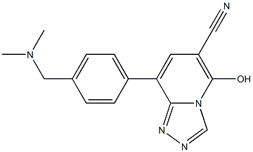 8-(4-Dimethylaminomethyl-phenyl)-5-hydroxy-[1,2,4]triazolo[4,3-a]pyridine-6-carbonitrile 구조식 이미지