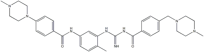 N-(4-methyl-3-(3-(4-((4-methylpiperazin-1-yl)methyl)benzoyl)guanidino)phenyl)-4-(4-methylpiperazin-1-yl)benzamide Structure