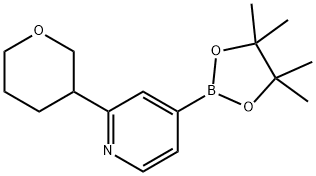 2-(tetrahydro-2H-pyran-3-yl)-4-(4,4,5,5-tetramethyl-1,3,2-dioxaborolan-2-yl)pyridine 구조식 이미지
